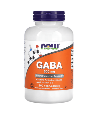 NOW Foods GABA 500 mg 200 капсул 12307 фото