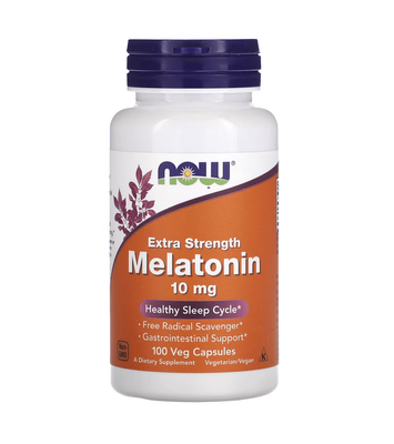 NOW Foods Extra Strength Melatonin 10 mg 100 капсул 32035 фото