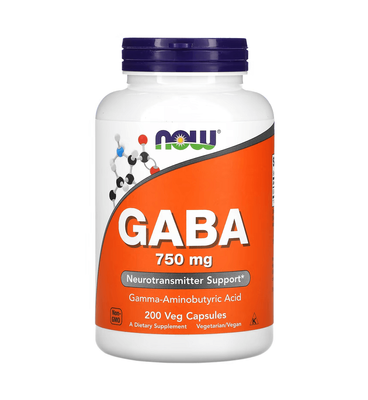 NOW Foods GABA 750 mg 200 капсул 20145 фото
