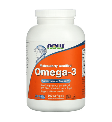 NOW Foods Omega-3 1000 mg 500 капсул 27058 фото