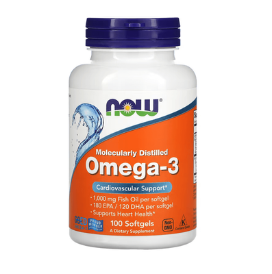 NOW Foods Omega-3 1000 mg 100 капсул 18023 фото
