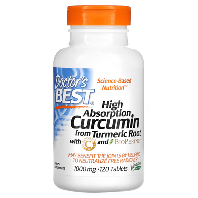 Doctor's Best High Absorption Curcumin 1000 mg 120 таблеток 13035 фото
