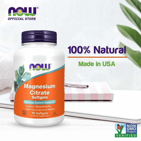 NOW Foods Magnesium Citrate 90 Softgels 30493 фото