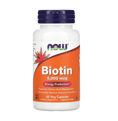 NOW Foods Biotin 5000 mcg 60 капсул 00471 фото