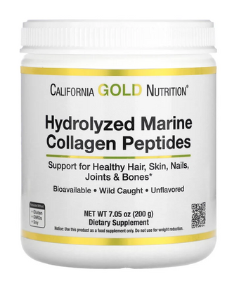 California Gold Nutrition Hydrolyzed Marine Collagen Peptides 200g 35063 фото