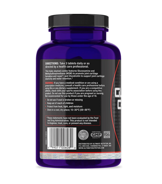 Ultimate Nutrition Glucosamine Chondroitin MSM 90 таблеток 74572 фото
