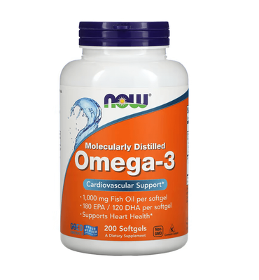 NOW Foods Omega-3 1000 mg 200 капсул 50485 фото