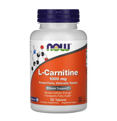 NOW Foods L-Carnitine 1000 mg 50 таблеток 43480 фото