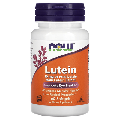 NOW Foods Lutein 10 mg 60 капсул 14780 фото