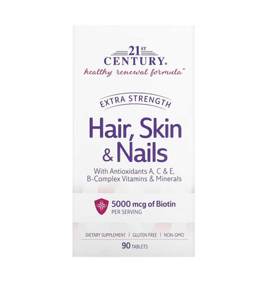 21st Century Extra Strength Hair Skin & Nails 90 таблеток 27847 фото