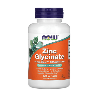 NOW Foods Zinc Glycinate 30 mg 120 капсул 53073 фото