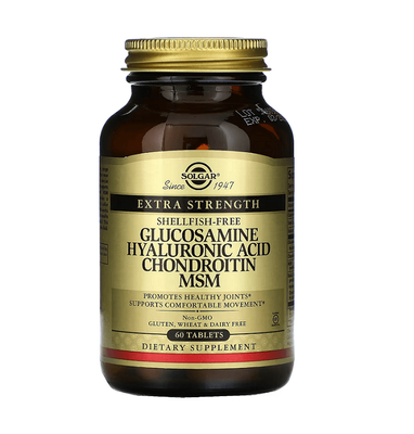 Solgar Glucosamine Hyaluronic Acid Chondroitin MSM 60 таблеток 32709 фото