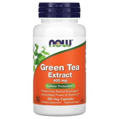 NOW Foods Green Tea Extract 400 mg 100 капсул 35025 фото